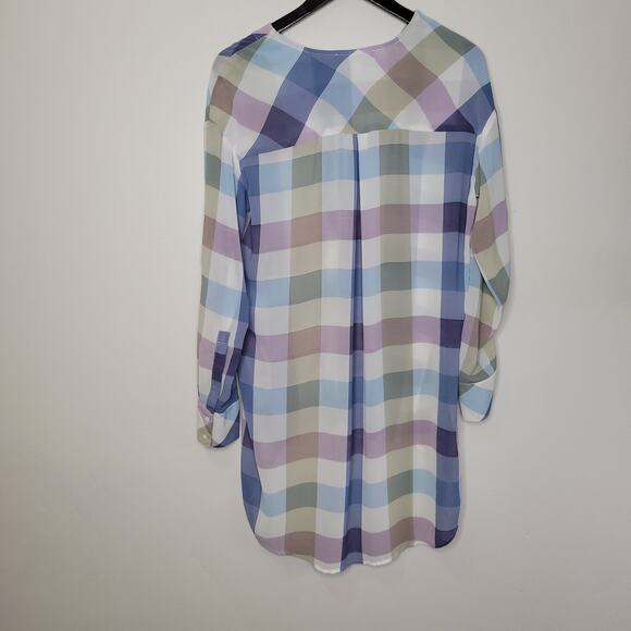 hilary radley blouse top women size small sheer button down - Picture 3 of 9